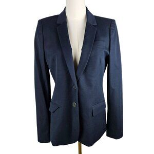 J. Crew Blazer Size 8 Navy Schoolboy Front Pockets, 2 Button Cotton Preppy